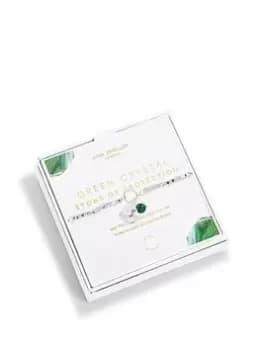 Joma Jewellery Spirit Stones , Green Crystal Stone Of Protection , Silver , Bracelet , 17.5Cm Stretch, Multi, Women
