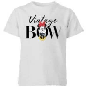 Disney Minnie Mouse Vintage Bow Kids T-Shirt - Grey - 11-12 Years