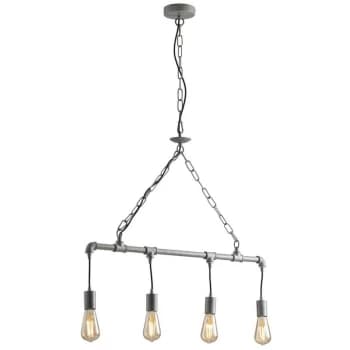 Fan Europe Amarcord - Pipe Effect Bar Ceiling Pendant, Zinc, E27