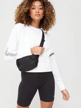 Nike Pro Training Get Fit Fleece Sweat Top - White Size M Women