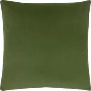Sunningdale Velvet Square Cushion Olive, Olive / 50 x 50cm / Polyester Filled