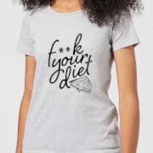F**k Your Diet Womens T-Shirt - Grey - 3XL