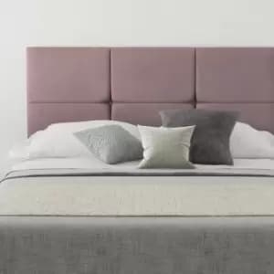 Aspire - Caine Upholstered Headboard, Plush Velvet, Blush - Headboard 60cm Size Double (135x200)