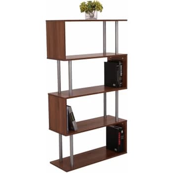 5 Shelf Storage Bookcase Wooden CD Book Case Unit Storage Shelves - Homcom