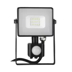 V-Tac 10W Warm White Samsung Chip LED Floodlight with PIR Sensor - Black