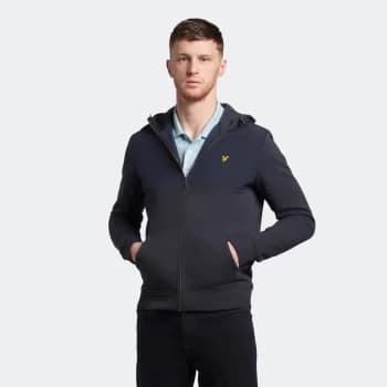 Mens Softshell Jersey Zip Hoodie - Dark Navy - L