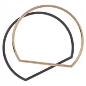 Ladies Karen Millen Two-tone steel/gold plate Stirrup Double Bangle