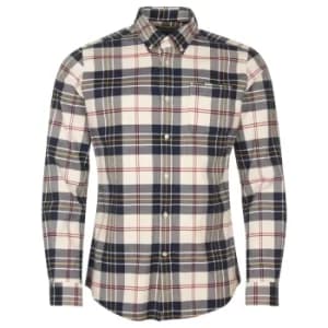 Barbour Mens Ronan Tailored Check Shirt Ecru Small