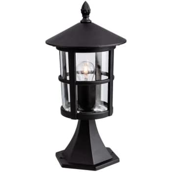 Stratford - 1 Light Outdoor Lantern Pillar Black IP44, E27 - Firstlight