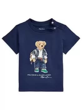 Ralph Lauren Baby Boys Bear Short Sleeve T-Shirt - Navy, Size 18 Months