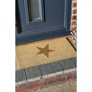 Astley Star Glitter Embossed Coir Mat