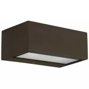Nemesis halogen wall light, aluminum and glass, brown