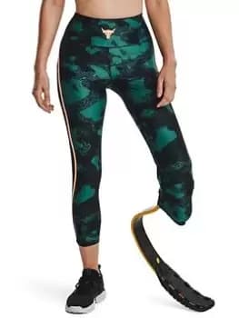 Under Armour Project Rock Ankle Leggings - Green, Size L, Women