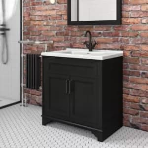 800mm Black Freestanding Vanity Unit with Basin - Camden