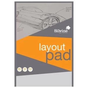 Silvine A4 Layout Pad Bank Paper Acid Free 50gsm White 80 Sheets