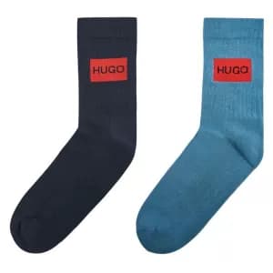 Hugo Boss 2 Pack Ribbed Socks Bright Blue