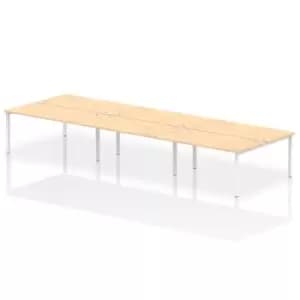 Impulse Bench B2B 6 Person 1600 White Frame Office Bench Desk Maple