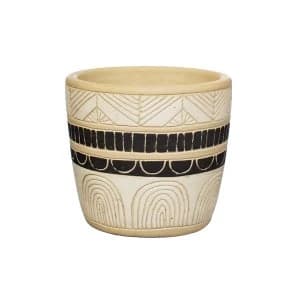 Sass & Belle Black & White Sgraffito Planter