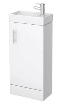 Wickes Talana White Gloss Floor Standing Unit J-pull Doors - 400mm