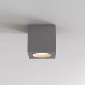 Kos Square Surface Mounted Downlight Textured Grey IP65, GU10