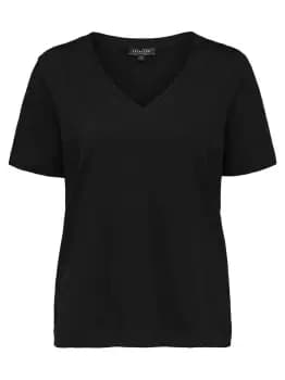 SELECTED Organic Cotton - T-Shirt Women Black