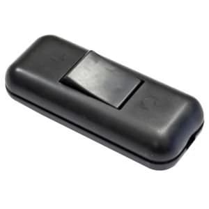 BQ 2A 1 Way Single Black Plastic Inline Switch