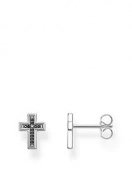 Thomas Sabo Sterling Silver Black Cross Earring Studs
