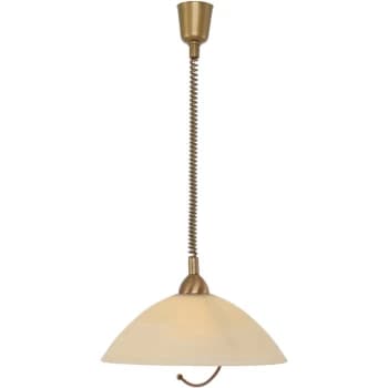 Sienna Lighting - Sienna Capric Dome Pendant Ceiling Lights Bronze Brushed, Glass Ivory Alabaster White