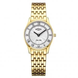 Rotary Ultra Slim Ladies Gold Plated Bracelet Watch