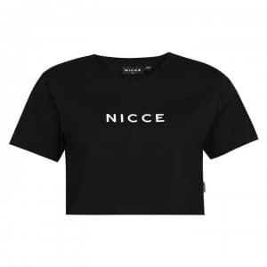 Nicce Nicce Central Logo Crop Top Womens - Black