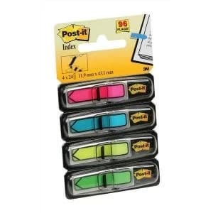 Post it Index Arrows Repositionable Bright Colours 4 x 24 Arrows