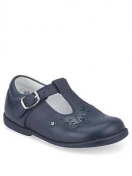 Start-rite Girls Sunshine T-Bar School Shoes - Navy Leather, Navy Leather, Size 3 Younger