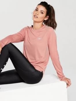Nike Run Miler Long Sleeve Top Pink Size L Women