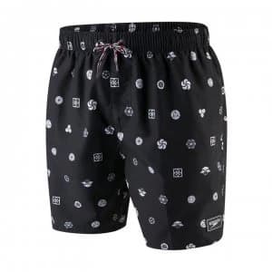 Speedo Print Swim Shorts Mens - Black/White
