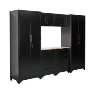 Draper Double Garage Workstation Black