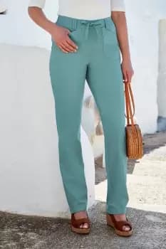 Wrinkle Free Pull-On Straight Leg Trousers 29"