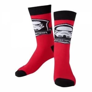 Star Wars The Force Awakens Adult Male Stormtrooper Logo Crew Socks 39/42 (Red)