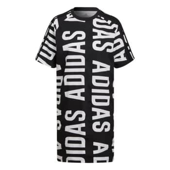 adidas Essentials Oversized adidas Allover Print Dress Wo - Black