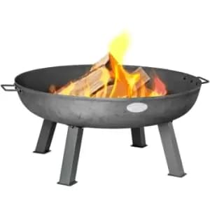 Harbour Housewares Cast Iron Garden Fire Pit - 85cm - Grey