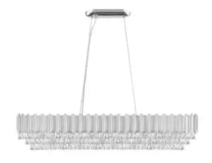Grenada 11 Light Chrome Crystal Bar Pendant Ceiling Light