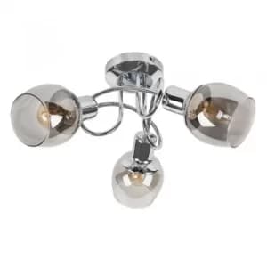Zarah 3 Way Swirl Ceiling Light in Chrome