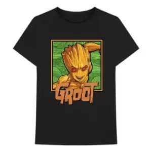 Marvel Comics - I am Groot - Groot Square Unisex Large T-Shirt - Black