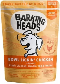Pet Food UK Barking Heads Bowl Lickin' Chicken Dog Food 10 x 300g