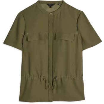 Ted Baker Anjyo Draw-Cord Waist Utility Shirt - KHAKI