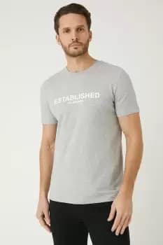 Grey Short Sleeve Established Print T-Shirt