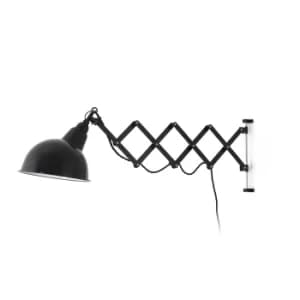 Ras 1 Light Indoor Extendable Wall Light Black, E27