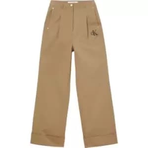 Calvin Klein Jeans Embroidery Hr Wide Leg Pants - Beige