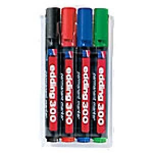edding 300 Bullet Tip Permanent Marker, Assorted - Pack of 4