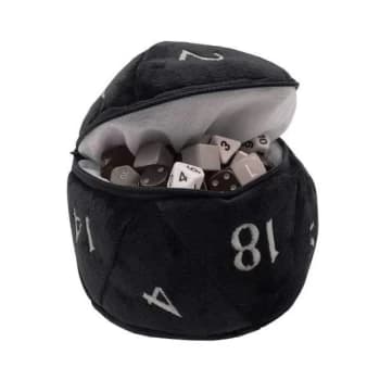 D20 Plush Dice Bag - Black