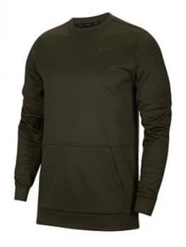 Nike Training Therma Crew Neck Top - Khaki